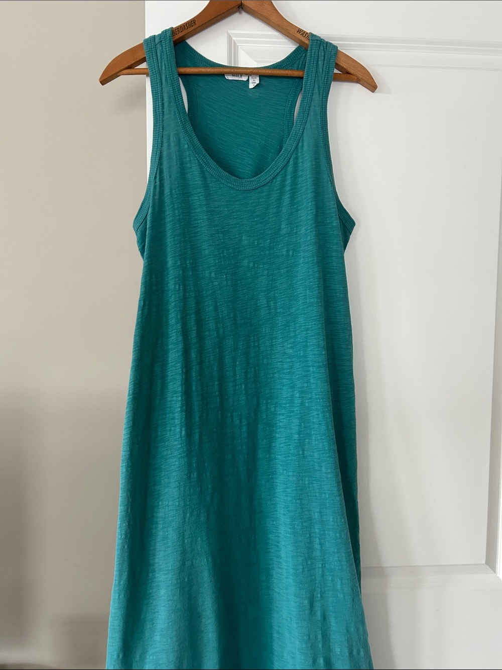Wilt Teal Green Racerback Tank Dress Sz S w MEASUREMENTS w Raw, Rounded Hems